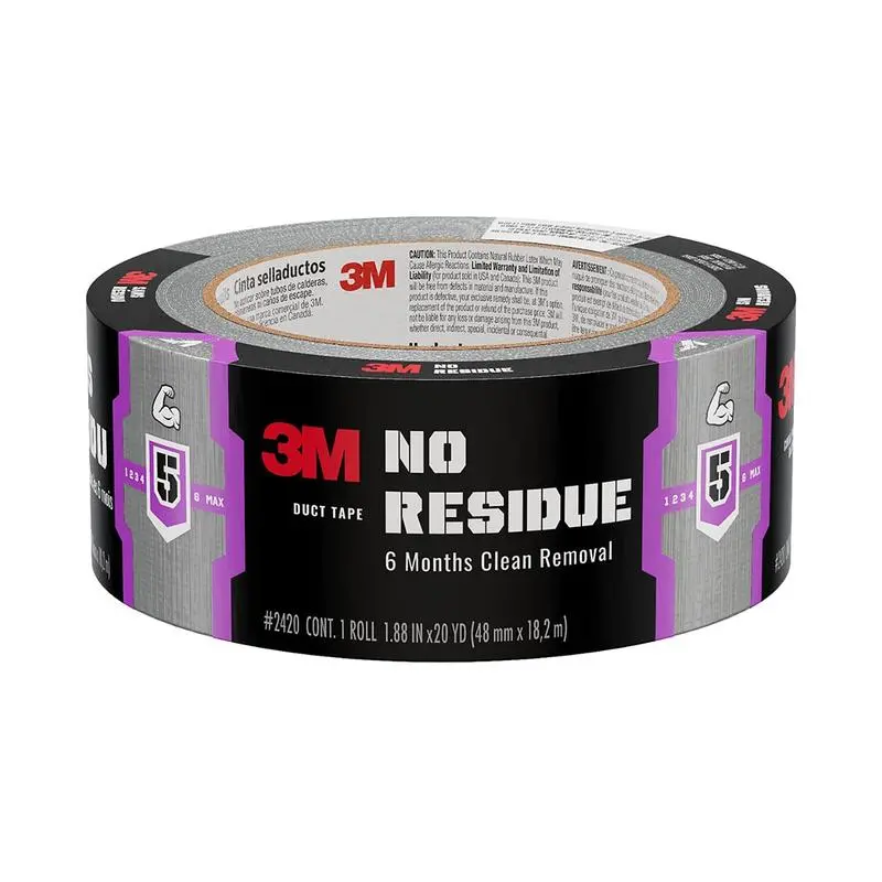 3M No-Residue Duct Tape — Grey, 48Mm × 18.2M (Product 2420) 1