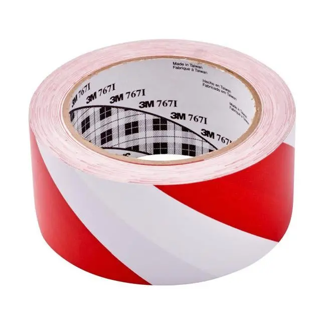 3M Vinyl Safety Tape – 50Mm × 33M Roll, Red/White Striped (Model 767) 1