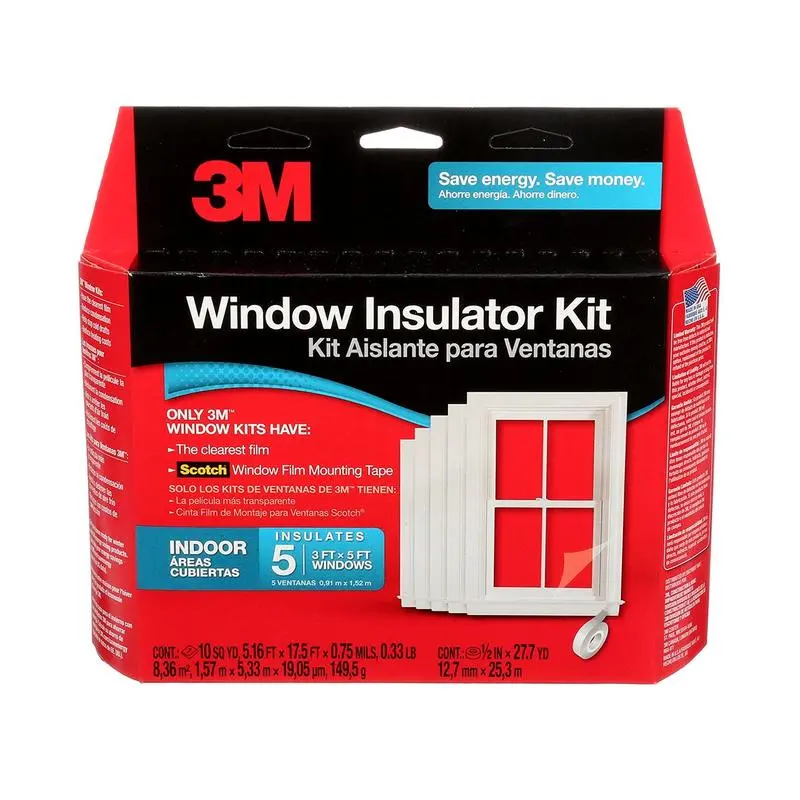 3M Window Insulation Kit – Energy-Saving Film For 5 Windows (91 × 152 Cm, Model 11233) 1