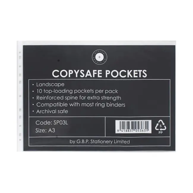 A3 Landscape Copysafe Pockets – Pack Of 10 By Osc 1