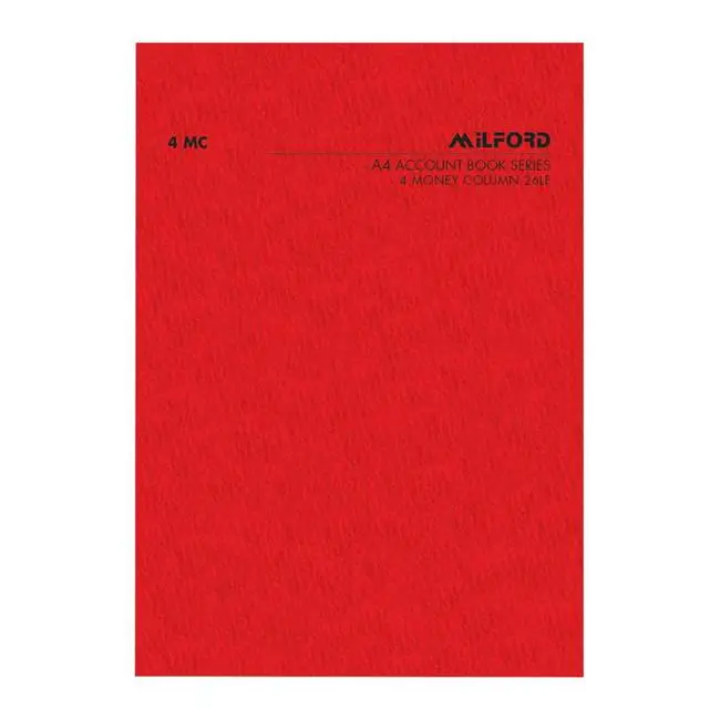 A4 Limp Account Book – 4-Money-Column Layout, 26 Pages 1