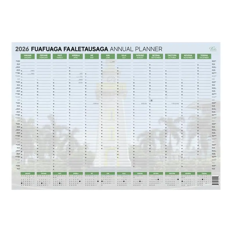 Acme A2 Double-Sided Wall Planner 2026 – Samoan-Inspired Design For Home Or Office 1
