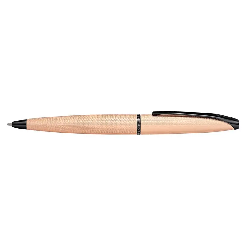 Acme Atx Rose Gold Ballpoint Pen With Diamond Texture Design 1