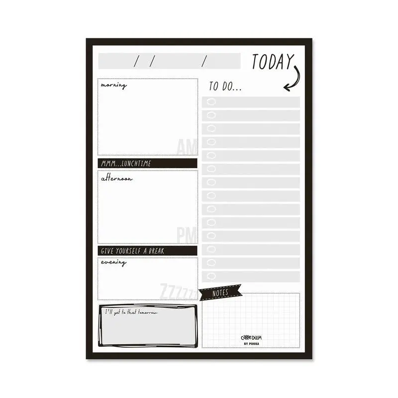 Acme Carpe Diem Daily Planner Pad – Black Cover, 60 Tear-Off Sheets (1000174) 1