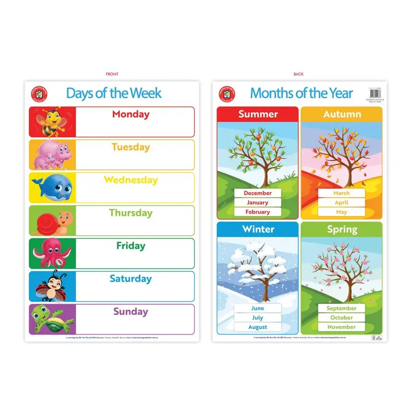 Acme Educational Wall Chart – Days Of The Week & Months Of The Year (228069) 1
