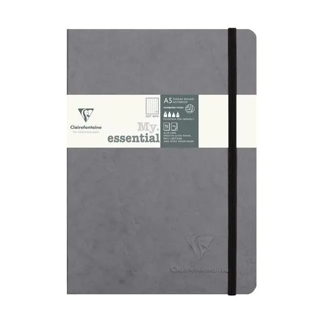 Age Bag My Essential A5 Dotted Notebook – Grey Cover 1