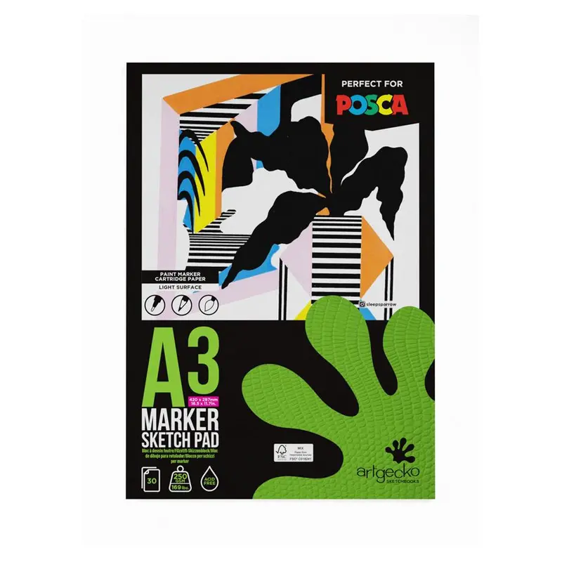 Artgecko A3 Pro Artist Sketchpad – 30 Sheets, 250 Gsm Heavyweight Paper 1
