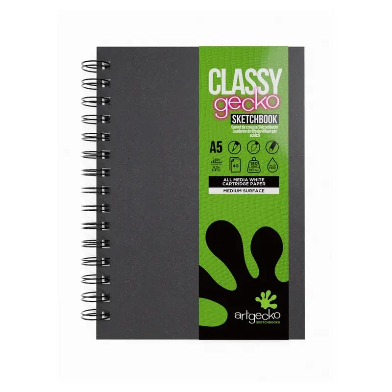 Artgecko A5 Premium Sketchbook – 80 Pages, 150 Gsm Bright White Paper 1
