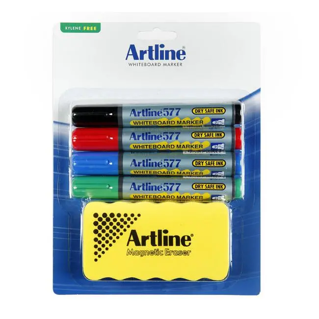Artline 577 Whiteboard Marker Kit With Magnet And Eraser – School/Home Use 1
