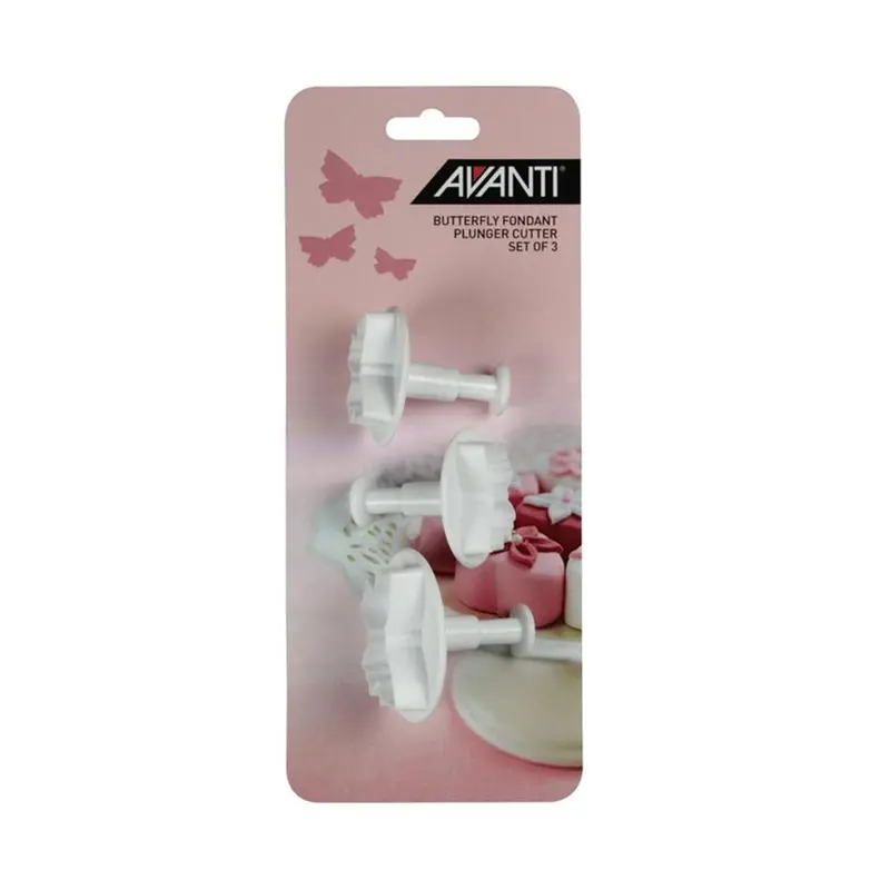 Avanti Butterfly Fondant Cutter Set – 3-Piece Whimsical Baking Tools 1