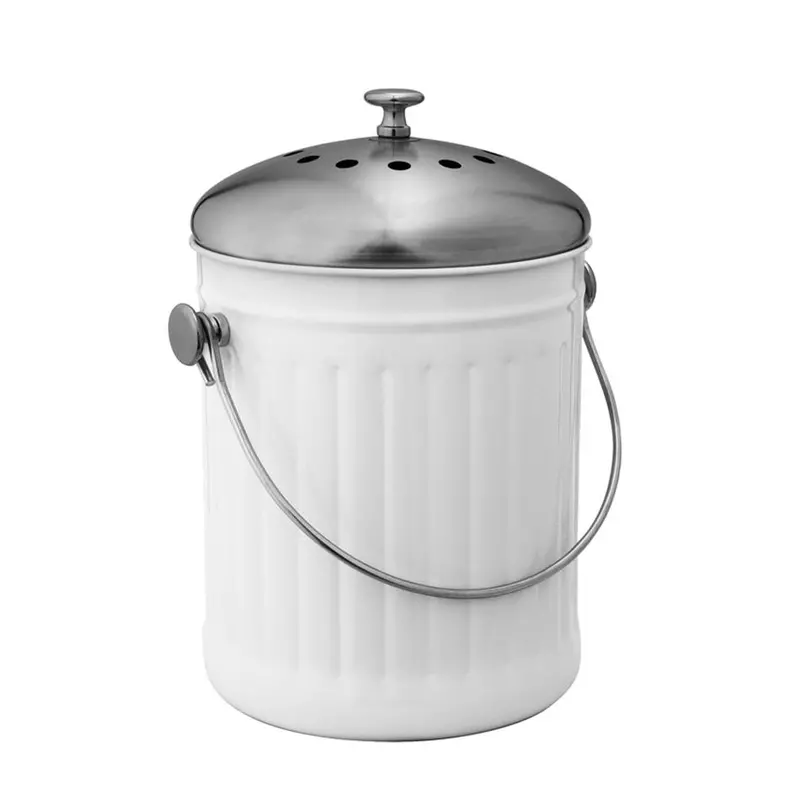 Avanti Compact Compost Bin – 5L, White (18 × 27 Cm) 1