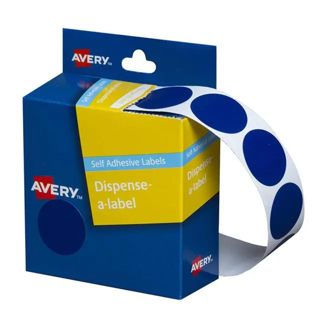 Avery Dmc24B Blue Round Label Dispenser – 24Mm, 500-Count Pack 1