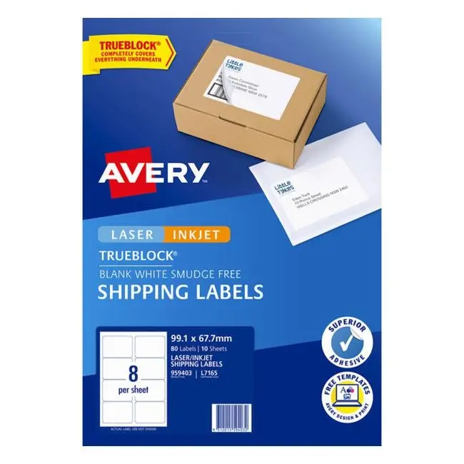 Avery L7165 Internet Shipping Labels – 10-Pack (99.1 × 67.7 Mm, 8 Per Sheet) 1