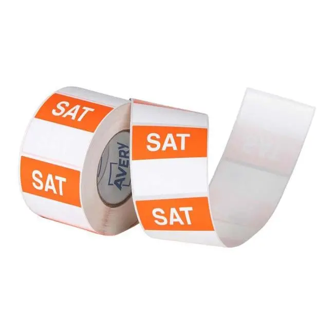 Avery Saturday Planner Square Labels – 40×40Mm, Orange & White, 500-Roll 1