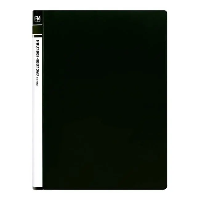 Black 20-Pocket A4 Display Book With Insert Cover 1