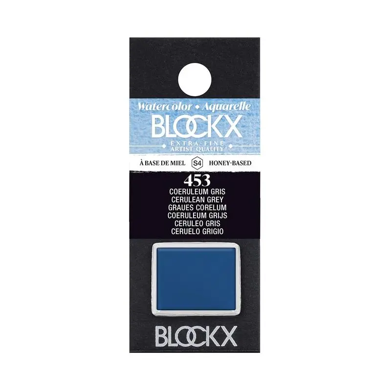 Blockx Cerulean Grey Watercolour Half Pan – Series 4, No. 453 1