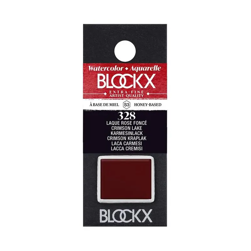 Blockx Crimson Lake Watercolour Half Pan – Pr264, S3 Lightfast Formula 1