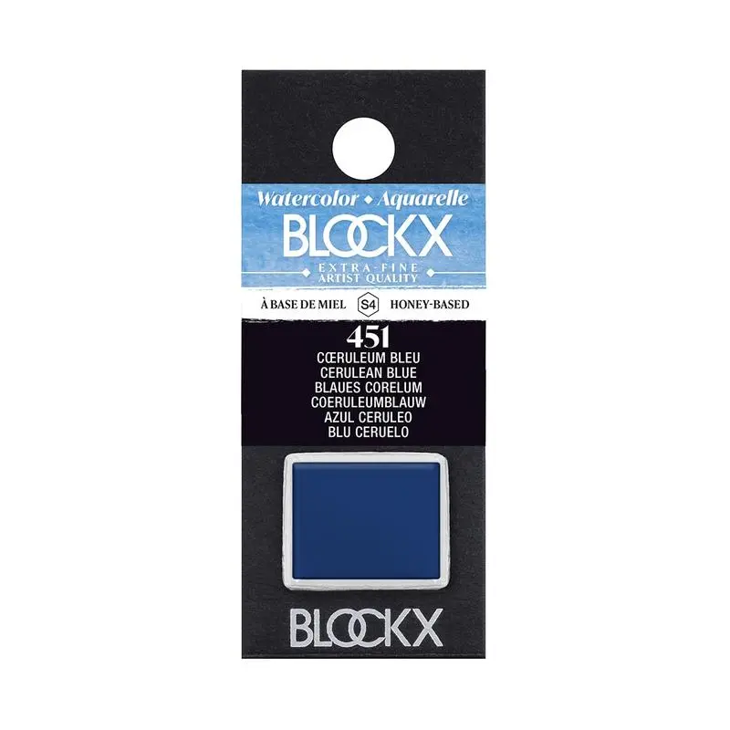 Blockx Half-Pan Watercolor – Cerulean Blue #451, Lightfast & Professional Grade (S4 Series) 1