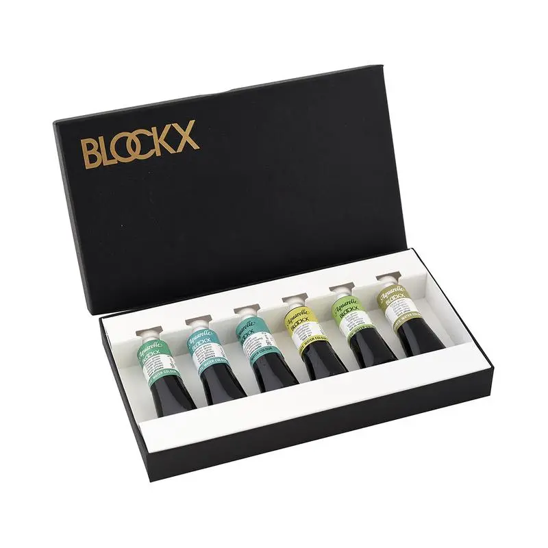 Blockx Professional Watercolour Set – 6 Vibrant Green Shades, 15Ml Tubes 1