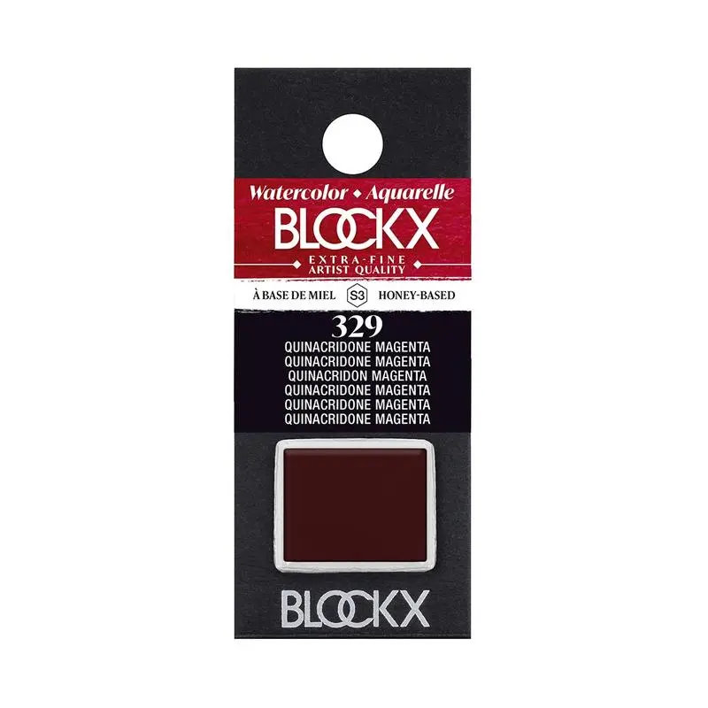 Blockx Quinacridone Magenta Watercolour – Half Pan (Series 3, Shade 329) 1