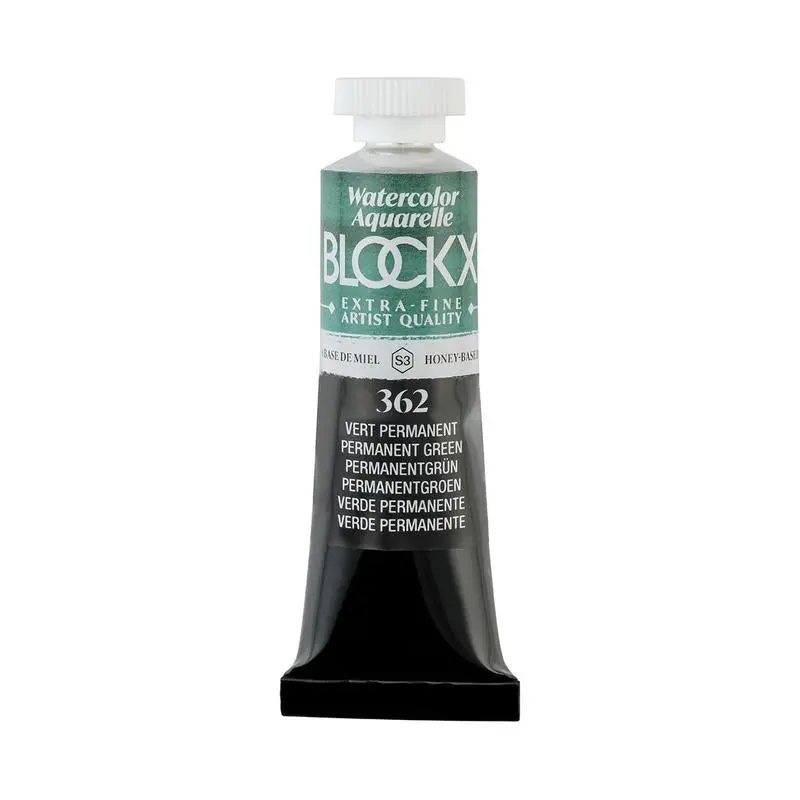 Blockx S3 Watercolour Tube – Permanent Green 362, 15Ml Artist-Grade Pigment 1