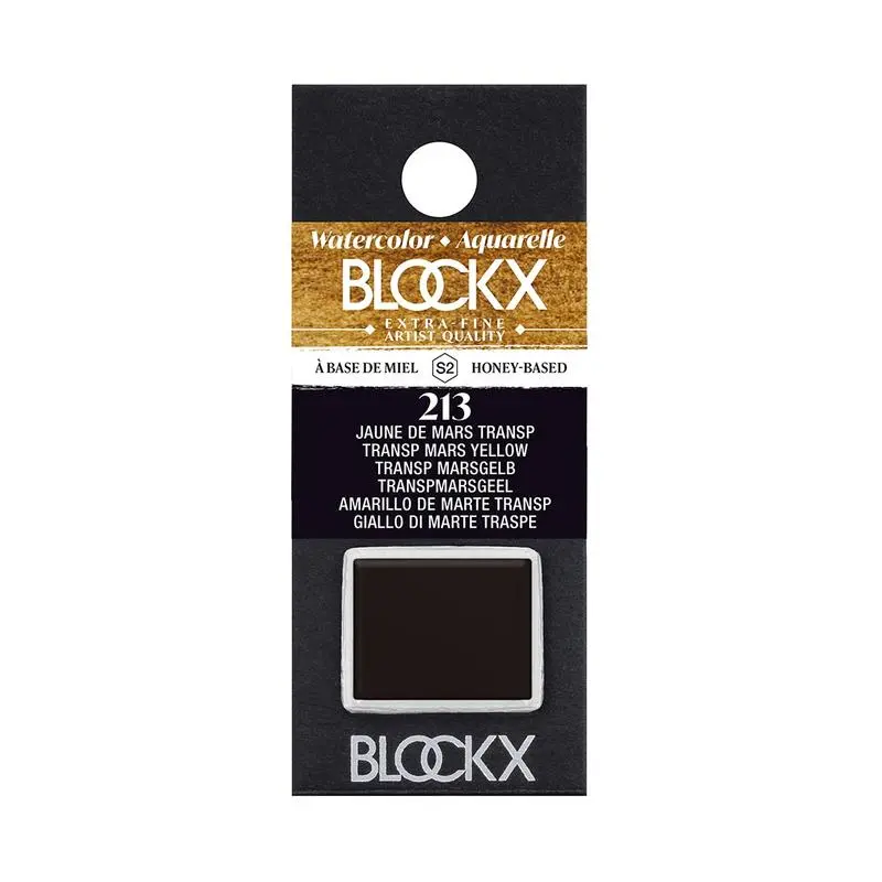 Blockx Transparent Mars Yellow Watercolor Half Pan – Color 213 1