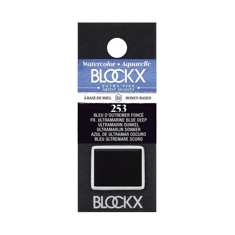 Blockx Ultramarine Deep Blue Watercolour Half Pan, No. 253 1
