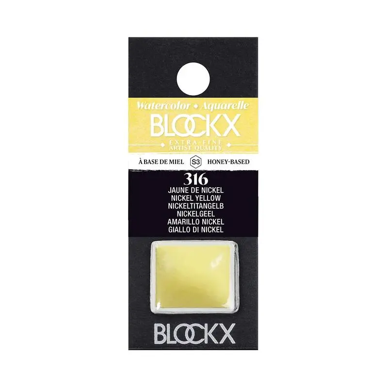 Blockx Watercolour Half Pan – Nickel Yellow (316), Lightfast & Blendable 1