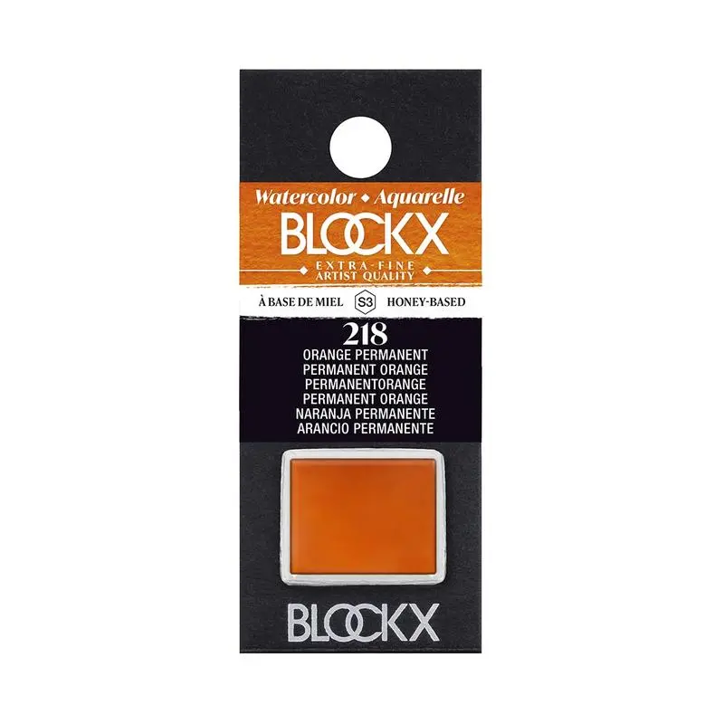 Blockx Watercolour Half Pan – Permanent Orange #218, Series S3 1
