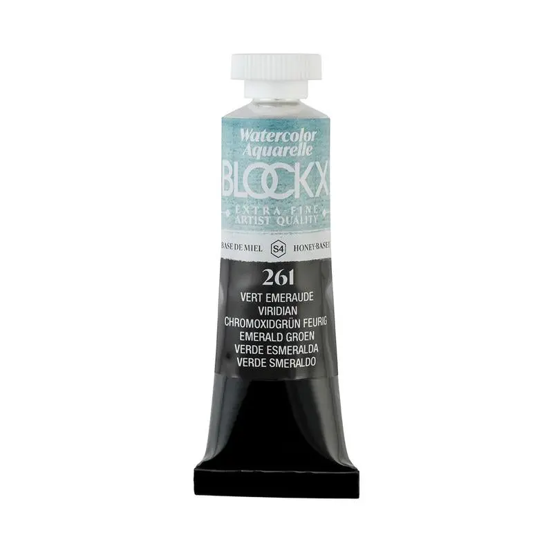 Blockx Watercolour Tube – Viridian Pg18 (261), 15Ml Series 4 Professional Grade Paint 1