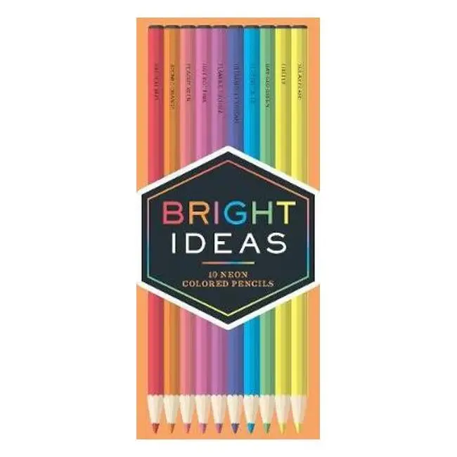 Bright Ideas Neon Colored Pencil Set – 10 Vibrant Art Tools By Chronicle Books 1