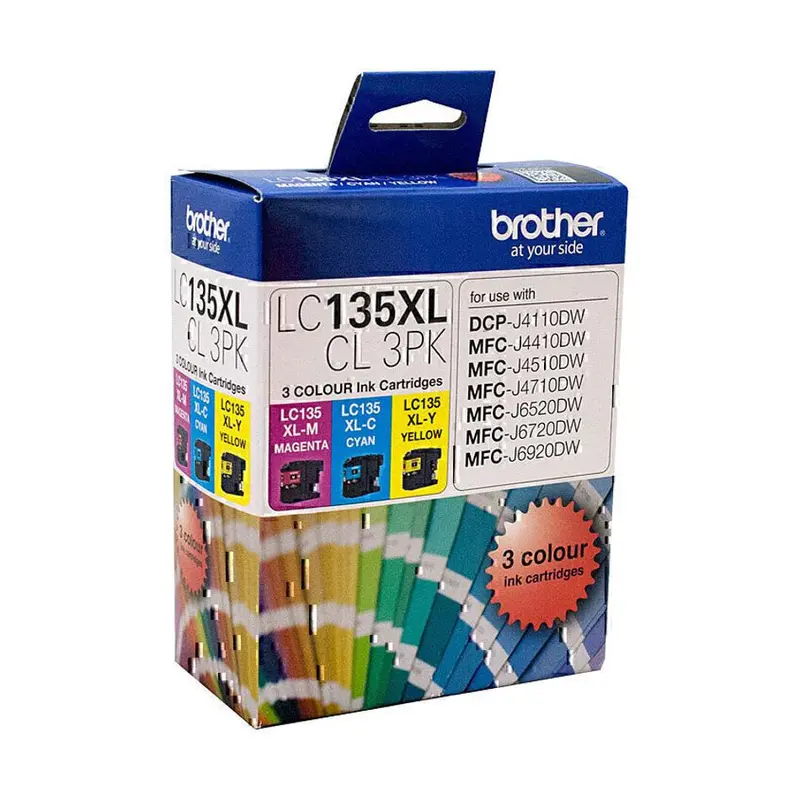 Brother Lc135Xl Cmy Colour Pack – Extra-Long Life Ink Set 1