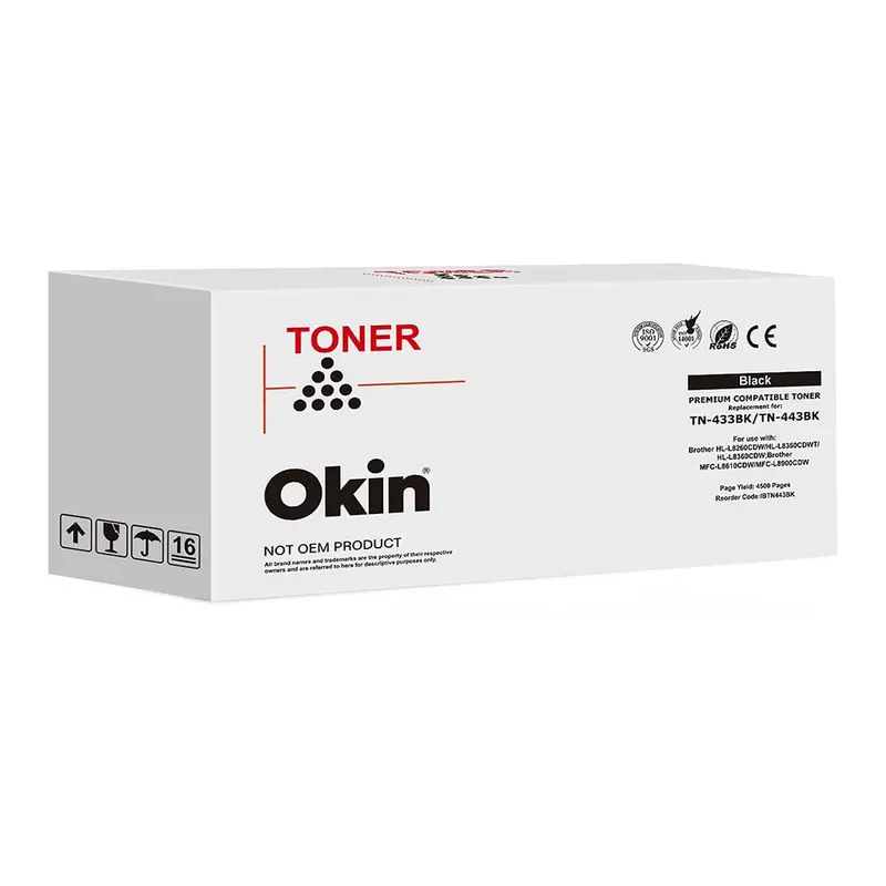 Brother Tn443 Black Toner Cartridge – Okin Compatible 1