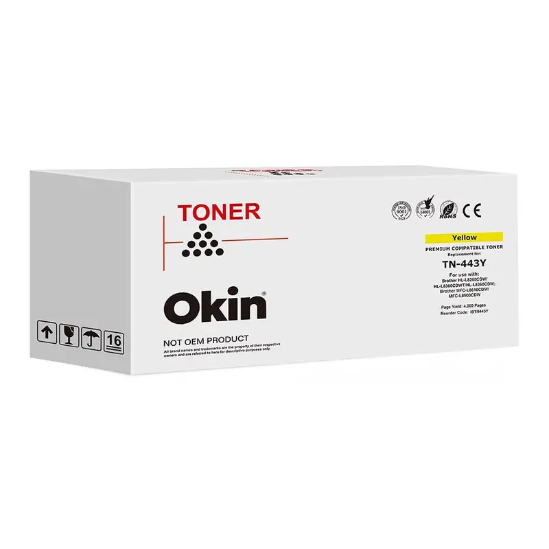 Brother Tn443 Yellow Toner Cartridge – Okin Compatible 1