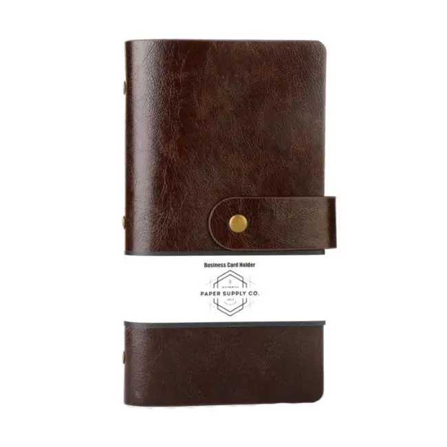 Brown Vintage-Style Business Card Holder (96-Capacity) By Osc 1
