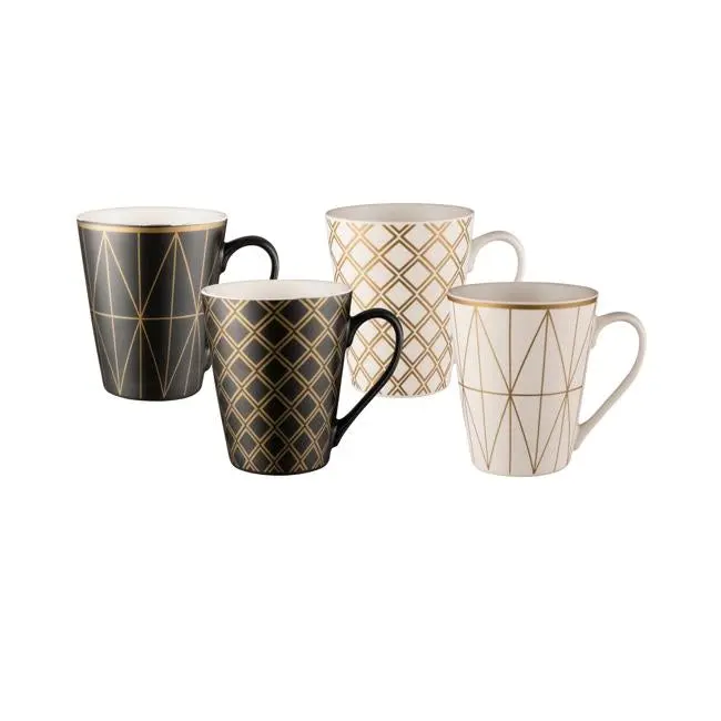 Bundanoon Geotalics Conical Mug Set – 4-Piece Collection 1