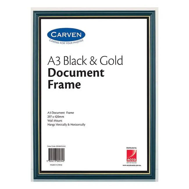 Carven Black & Gold Document Frame – Large Format A3 Presentation 1
