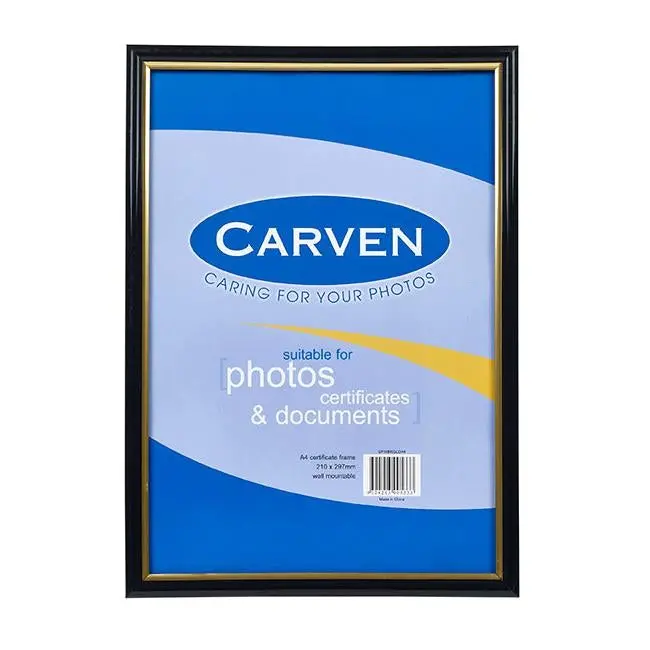 Carven Black & Gold Document Frame – Stylish A4 Display Option 1