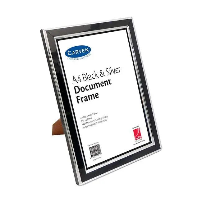 Carven Black & Silver Document Frame – Modern A4 Presentation 1