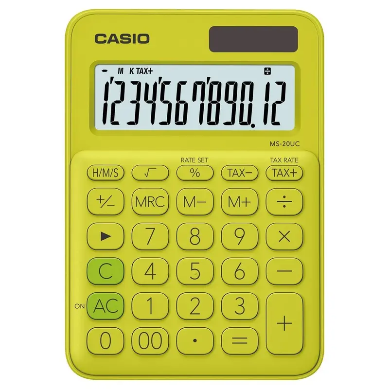 Casio Ms20Ucyg Dual-Color Desktop Calculator – Yellow/Green 1