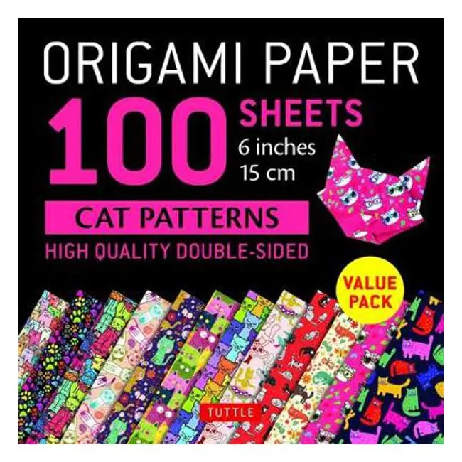 Cat-Lovers’ Origami Paper: 100 Double-Sided 6-Inch Sheets With Feline Patterns – Tuttle Publishing 1