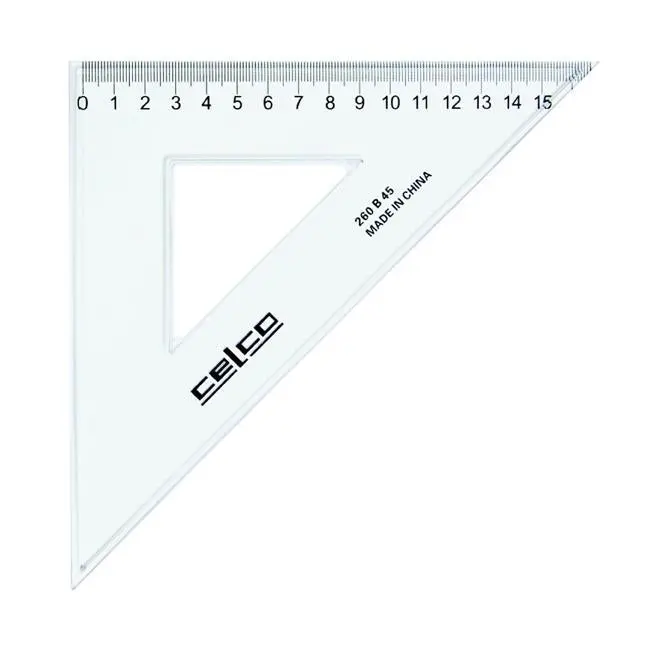 Celco 26 Cm Clear 45° Set Square – Compact Measuring Aid 1