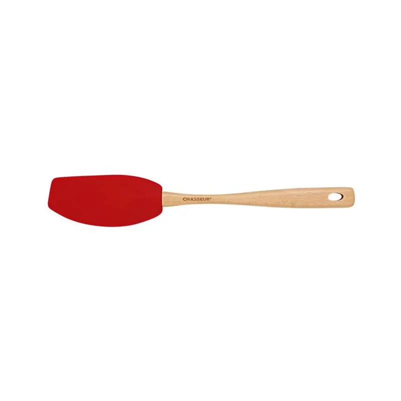 Chasseur Red Curved Silicone Spatula For Cooking And Baking 1