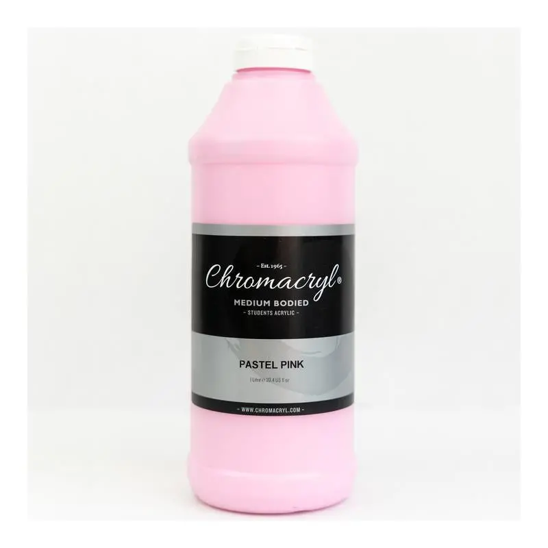 Chroma Chromacryl Acrylic Paint – Pastel Pink, 1-Litre Format (178315) 1