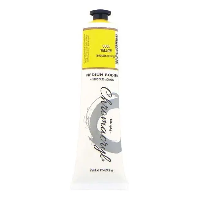 Chromacryl Cool Yellow Acrylic Paint – 75 Ml, Vibrant Tone, Fast-Drying Formula 1