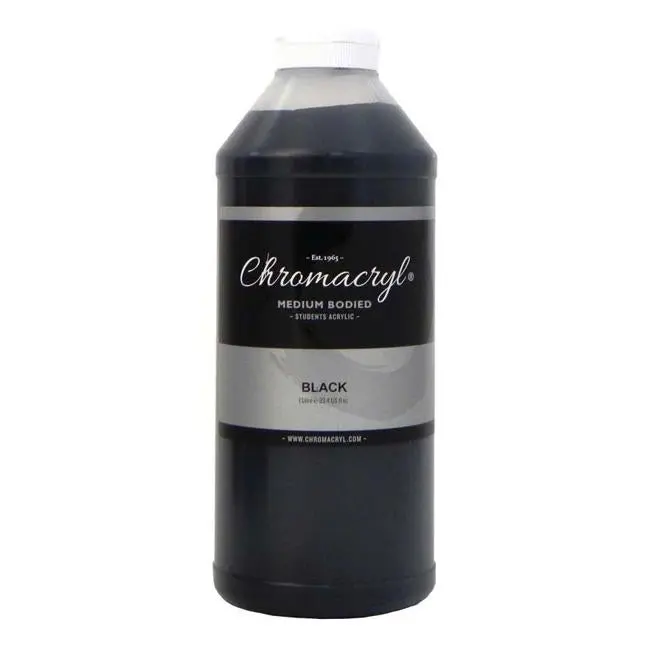 Chromacryl Student-Grade Acrylic Paint – Black, 1L 1