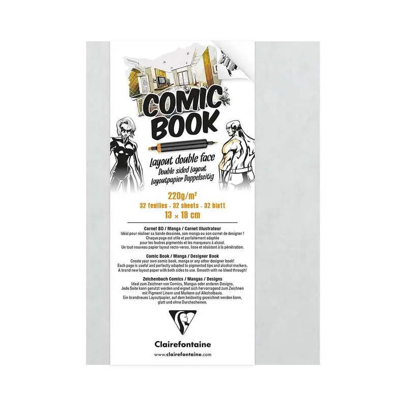 Clairefontaine Comic Book Notebook – 13×18Cm, 32 Pages, 220Gsm (C975196C) 1