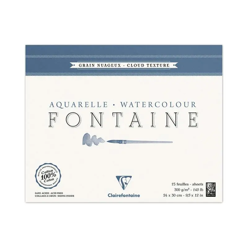 Clairefontaine Fontaine Drawing Pad – 24×30 Cm, 300 Gsm, 15 Sheets 1