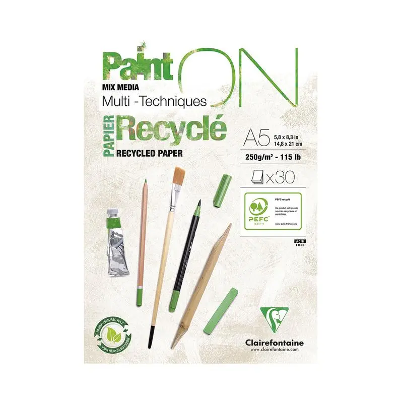 Clairefontaine Painton A5 Pad – 30 Sheets Of 250 Gsm Recycled Watercolor Paper 1