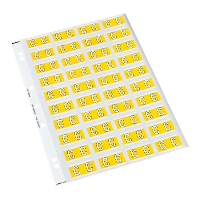 Codafile Alpha Label Pack – Letter C, 25 Mm Width, 5 Sheets 1